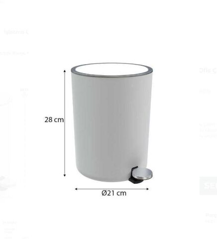 Primanova Lenox Beyaz 5lt Ofis Çöp Kovası M-E66-01