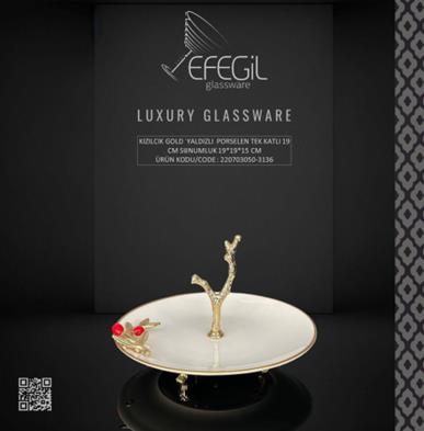 Kızılcık Gold Por.19cm Tek Katlı Sunumluk 19*19*15 ( ANTALYA MERKEZ TESLİMAT )