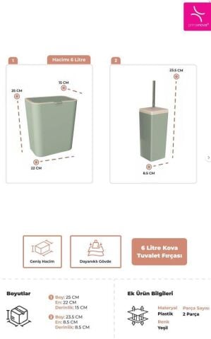 Primanova Flip 2li Yeşil Banyo Seti M-SAS19-05