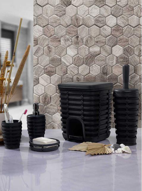 Primanova Palm Gri 5li Banyo Seti M-SAS06-07