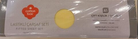 Cotton Box Lastikli Çarşaf + Yastık Kılıfı 200x200 Fitted Ranforce Kombin Renk