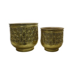Tconcept Gold Renk Metal Vazo 2'li  Set