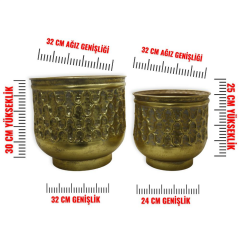 Tconcept Gold Renk Metal Vazo 2'li  Set