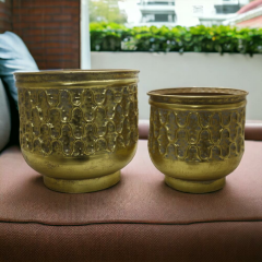 Tconcept Gold Renk Metal Vazo 2'li  Set