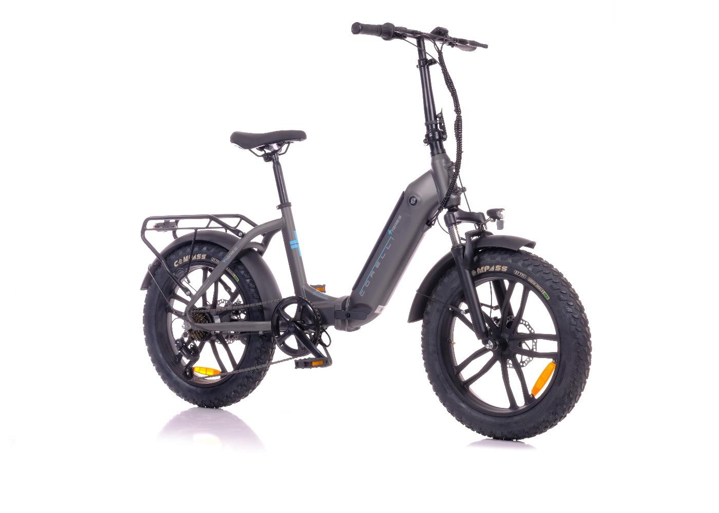 Corelli Tıgres Rım 20 Jant 41 Kadro Mekanik Disk Folding Bike Elektrikli Bisiklet Gri