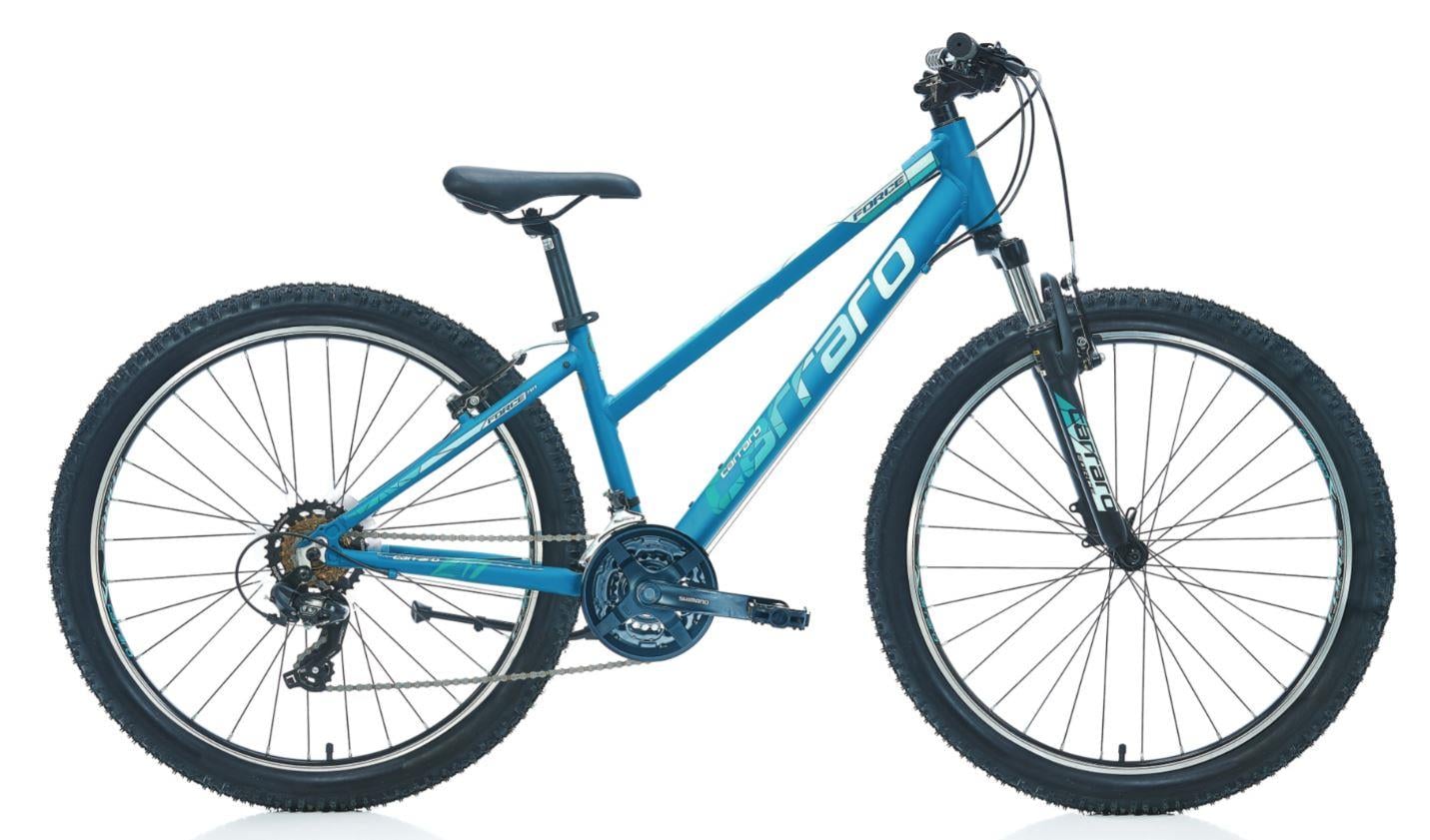 Carraro 27.5 Jant Force 701 38 CM Kadro 21 Vites V Fren Kadın Dağ Bisikleti Mat Turkuaz