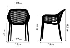 T.Concept Atra Plastik Bahçe Koltuk Sandalye Siyah