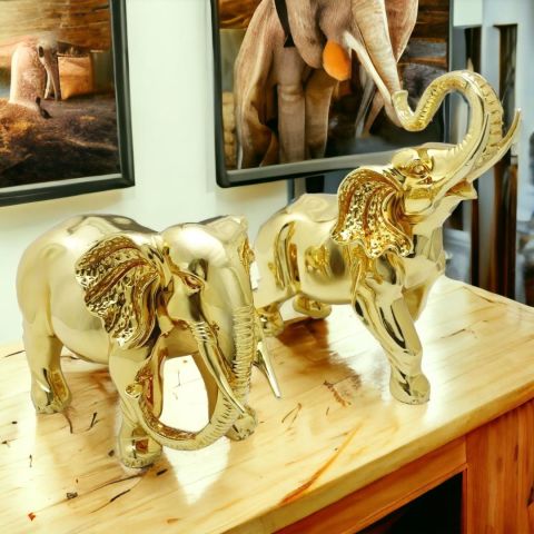 T.Concept İkili Fil Dekorasyon Gold