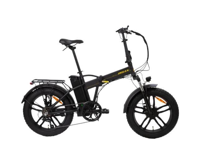 Bisan E-Folding F3 20 Jant 43 Cm Kadro Hidrolik Disk Fren 7 Vites Elektrikli Bisiklet Mat Siyah Sarı