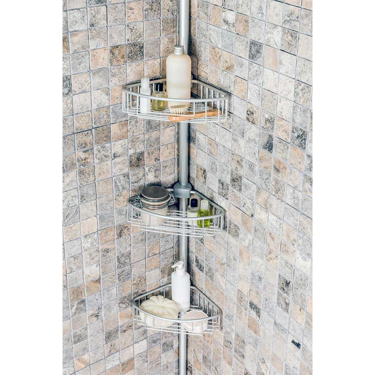 Aluminyum Köşe Rafı 3lü Yaylı M-N40-30