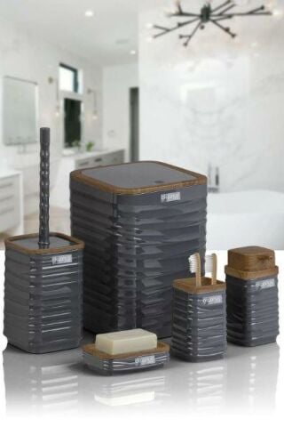 Okyanus Home Luna 5’li Banyo Seti Antrasit