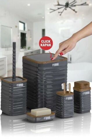 Okyanus Home Luna 5’li Banyo Seti Antrasit