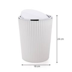 Primanova Nely Beyaz Krom Kaplama Çöp Kovası 4,5 litre