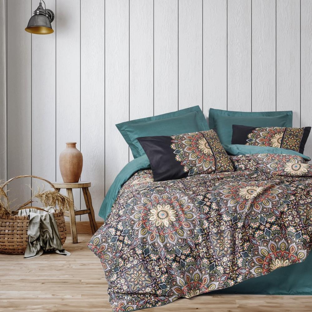 Cotton Box Saten Ornate Petrol Çift Kişilik Nevresim Takımı