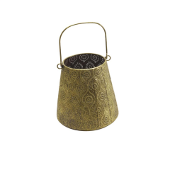 T.Concept Dekoratif Parlak Simli Eskitme Metal Mumluk Gold