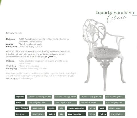 IVF - Isparta Sandalye Beyaz