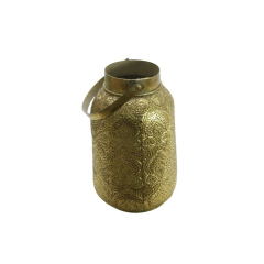 T.Concept Dekoratif Zarif Eskitme Tutacaklı Mumluk Metal Gold