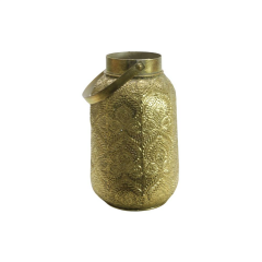 T.Concept Dekoratif Zarif Eskitme Tutacaklı Mumluk Metal Gold