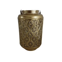 T.Concept Dekoratif Eskitme Halat Askı Tutacaklı Metal Mumluk Gold
