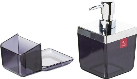 Primanova Toksana Mutfak Sıvı Sabunluk Şeffaf Siyah 440 ml