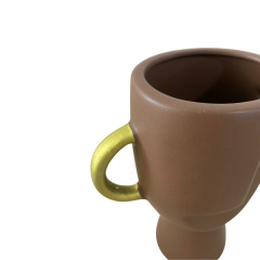 T.Concept Dekoratif Zarif Dayanıklı Seramik Minimalist Kahverengi Vazo