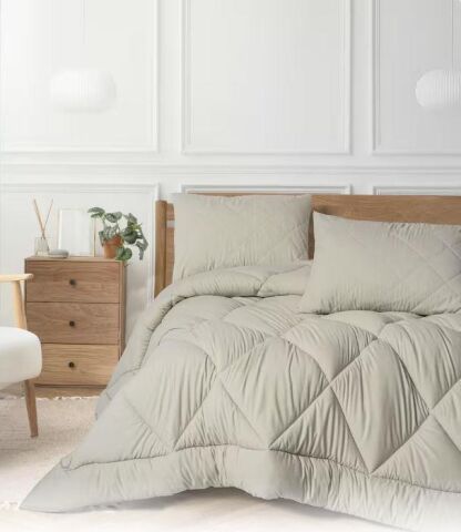 Cotton Box Softwash Çift Kişilik Yorgan Seti Taş 160x200 Lastikli Çarşaf