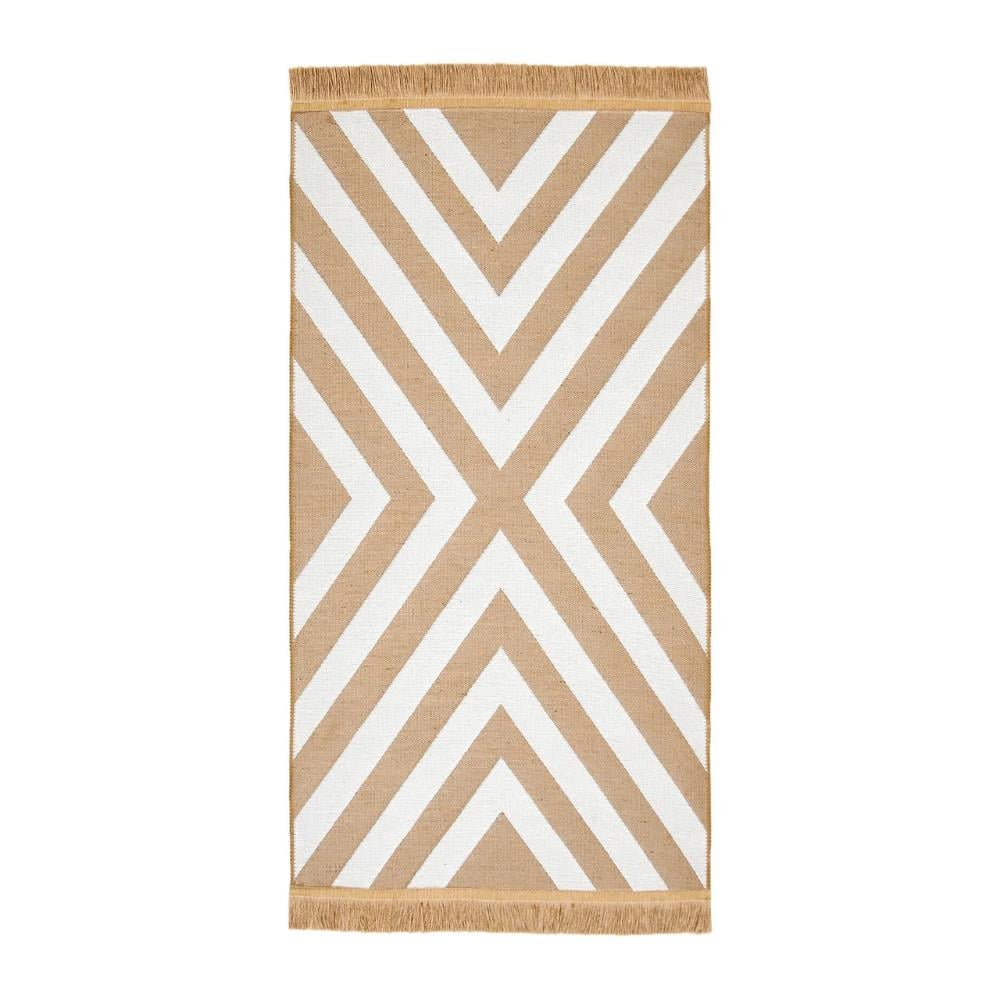 T.Concept Boho Zigzag Jüt Halı Bej 150 cm