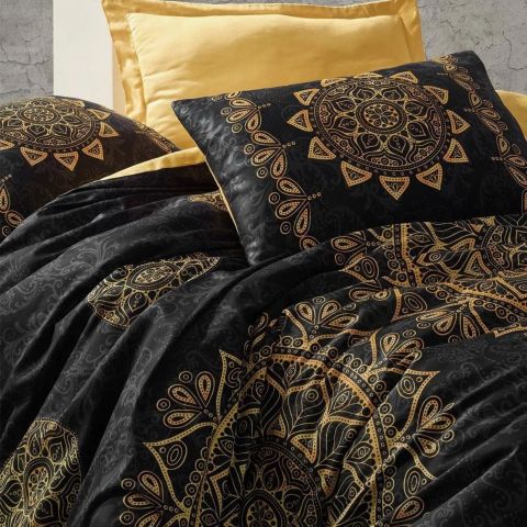 Cotton Box Saten Çift Kişilik Nevresim Takımı Alvina Gold