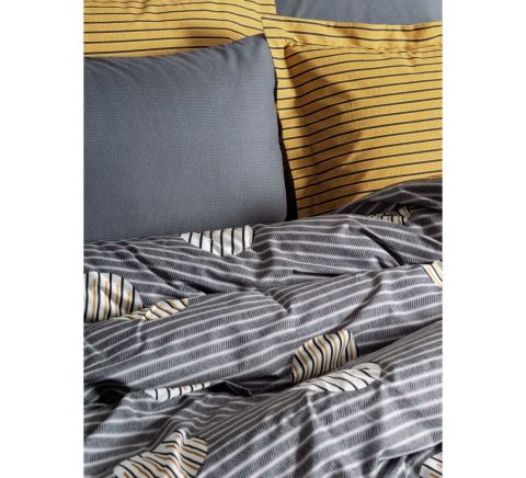 Cotton Box Ranforce Çift Kişilik Nevresim Takımı Strew Gri