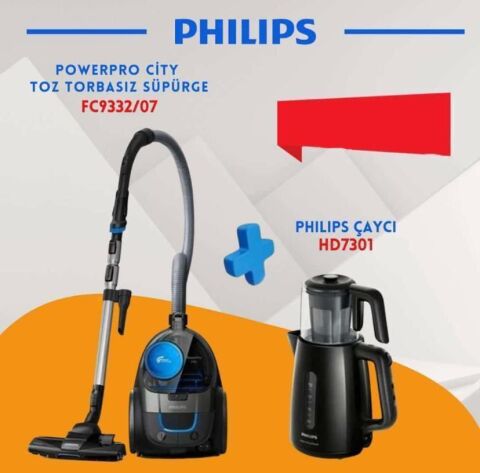 Philips 4000 Serisi Torbasız Elektrikli Süpürge Çaycı Hediyeli FC9332/07