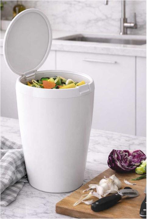 6 LT Banyo Mutfak Tezgah Üstü Çöp kovası - Beyaz  M-E94-01-01