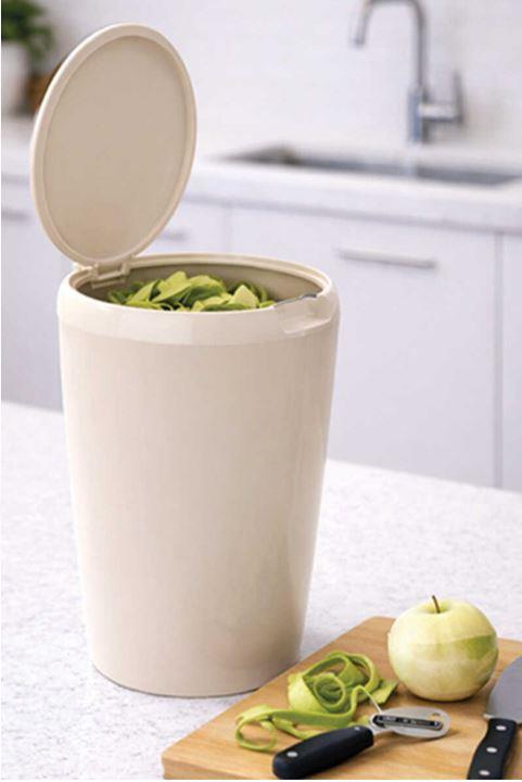 PrimaNova 6 Litre Banyo Mutfak Tezgah Üstü Çöp Kovası  Bej M-E94-09-09