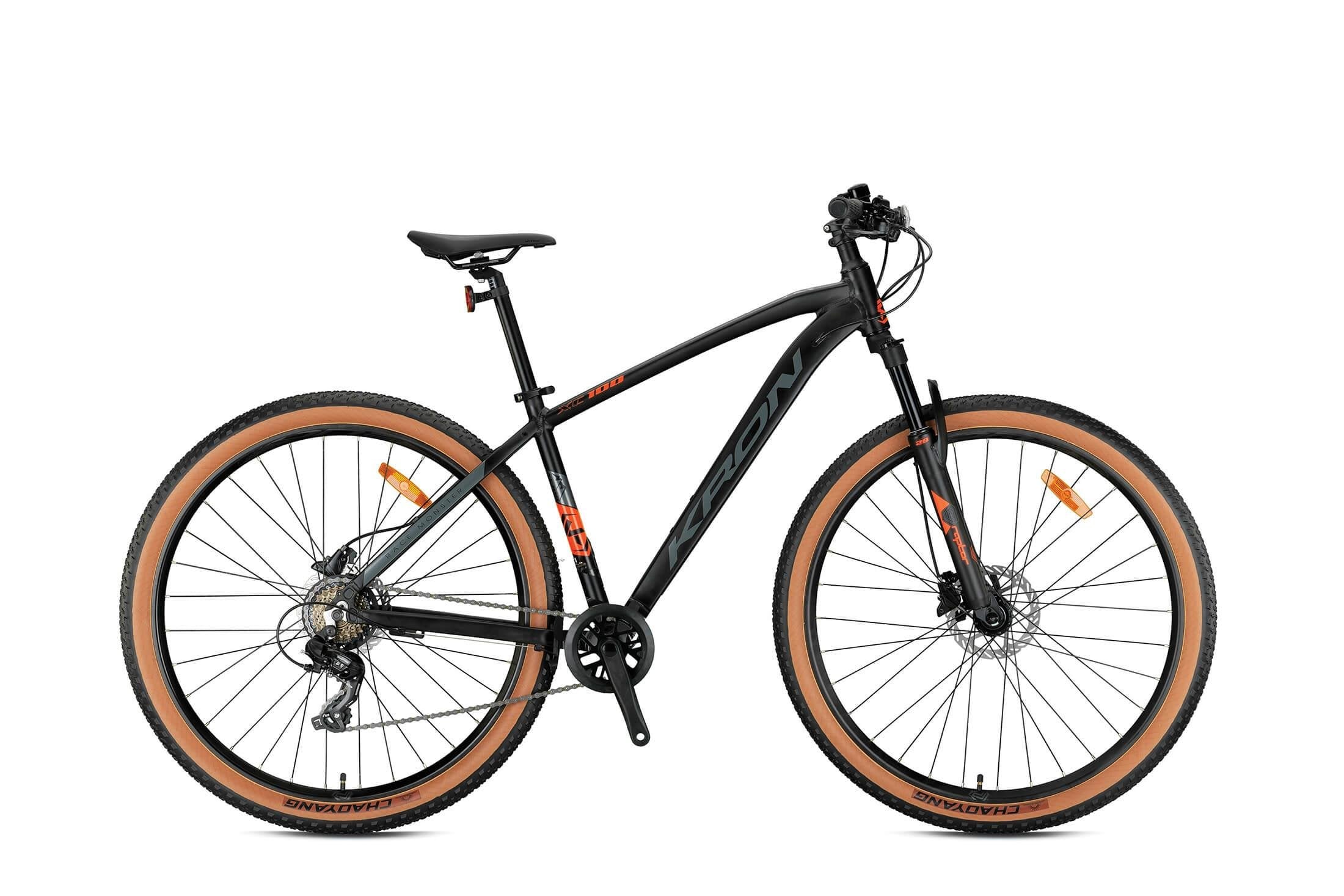 Kron XC100 24 Jant 13K 8 Vites H.Disk Dağ Bisikleti Mat Siyah Neon Turuncu Füme