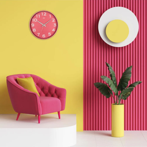 T.Concept Simplex Pembe Joy Serisi Duvar Saati 38 cm