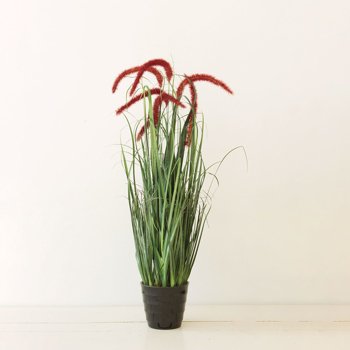 Tmall Home Design Kahverengi Timothy Otu Saksılı 89 Cm (YAPAY ÇİÇEK)