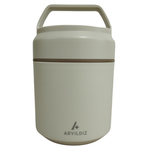 Aryıldız Bento Yuvarlak Lunch Box Yemek Termosu Bej 420 ml