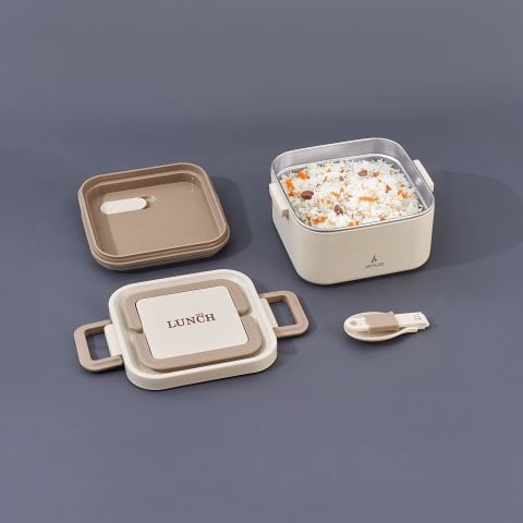 Aryıldız Bento Kare Lunch Box Yemek Termosu Bej 700 ml
