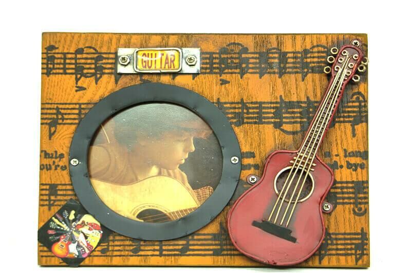 Mnk Dekoratif Gitar Dekorlu Metal Fotoğraf Çerçevesi