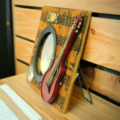 Mnk Dekoratif Gitar Dekorlu Metal Fotoğraf Çerçevesi