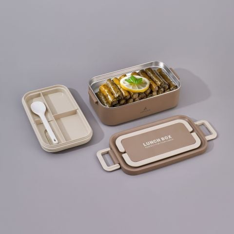 Aryıldız Bento Dikdörtgen Lunch Box Yemek Termosu Kahverengi 1000 ml