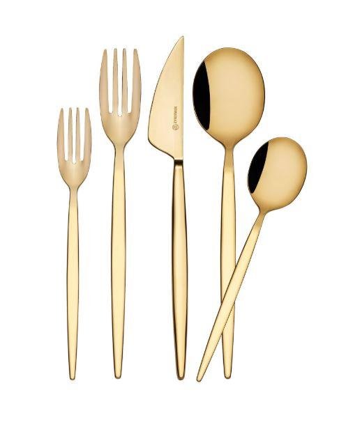 Korkmaz Milena 30 Parça Gold Çatal Kaşık Bıçak Seti A2208-1